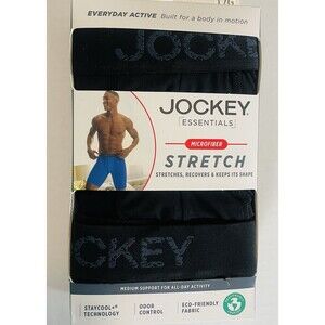 Jockey Essentials Microfiber 3-Pack Long Leg Boxer Briefs 8” Inseam Men’s L